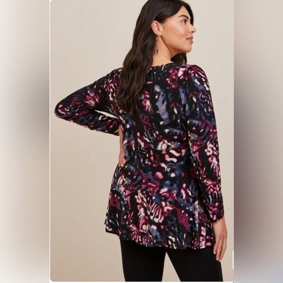 Torrid Womens Plus 3X Studio Knit Surplice Wrap Long Sleeve Top Stretch Shirt - Picture 4 of 13